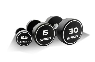 Spirit Fitness 2.5kg to 30kg Round CPU Dumbbells Set - 12 pairs